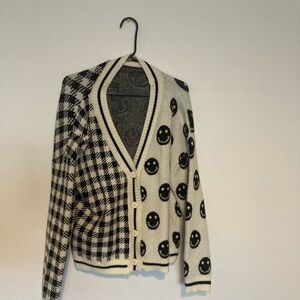 Black and White Smiley Cardigan